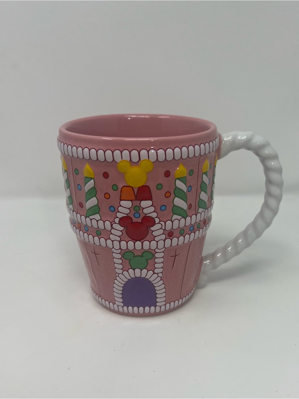 Walt Disney World Parks 25th Anniversary Birthday Cake Castle Mug 3D Pink 22oz